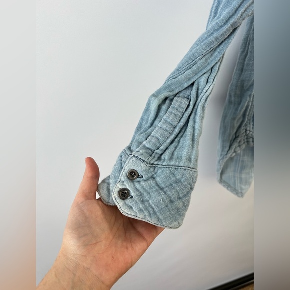 Free People Distressed Soft Jean Shirt - Picture 5 of 6